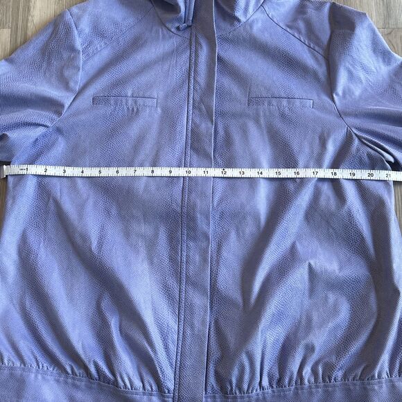 Chico's Women’s Faux Suede Snakeskin Zipper Jacket Purple 3/4 Sleeve Size 2 - Picture 8 of 10